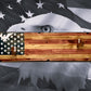 Walker Wood Gifts Rustic Old Glory Eagle Flag Lever Action Rifle Display with Knotty Pine Faux Live Edge – A Perfect Collectors' Gift