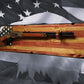 Walker Wood Gifts Rustic Old Glory Eagle Flag Lever Action Rifle Display with Knotty Pine Faux Live Edge – A Perfect Collectors' Gift