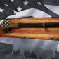 Walker Wood Gifts Rustic Old Glory Eagle Flag Lever Action Rifle Display with Knotty Pine Faux Live Edge – A Perfect Collectors' Gift