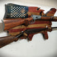 Walker Wood Gifts Rustic Old Glory USA Lever Action Rifle Shotgun Wall Display Collector Gift