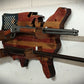 Walker Wood Gifts Rustic Old Glory USA Lever Action Rifle Shotgun Wall Display Collector Gift