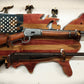 Walker Wood Gifts Rustic Old Glory USA Lever Action Rifle Shotgun Wall Display Collector Gift