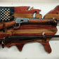 Walker Wood Gifts Rustic Old Glory USA Lever Action Rifle Shotgun Wall Display Collector Gift