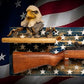 Walker Wood Gifts Rustic Old Glory Vintage M1 Carbine Rifle Wall Display with Shelf Patriot American Decor Soldier Collectors Gift