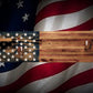 Walker Wood Gifts Rustic Old Glory Vintage M1 Carbine Rifle Wall Display with Shelf Patriot American Decor Soldier Collectors Gift