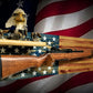 Walker Wood Gifts Rustic Old Glory Vintage M1 Carbine Rifle Wall Display with Shelf Patriot American Decor Soldier Collectors Gift