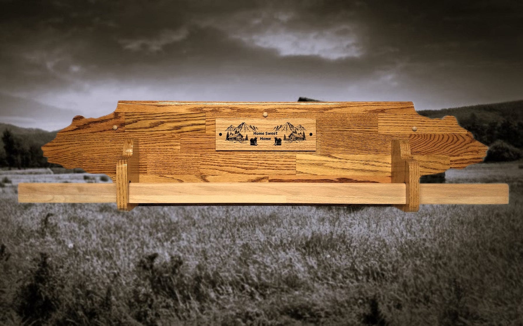 Wood Wall Mounted Quilt Rack For Sale Rustic Cabin Oak Wall