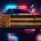 Walker Wood Gifts Rustic Silver Eagle Thin Blue Line Gun Rack Display Rifles and Shotguns A Patriotic Decor Police Officers Gift