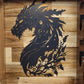 Walker Wood Gifts sword display 2 Tier Acacia Katana Sword Double Shelf Display Wall Rack Dragon Accents Japanese Dojo Gift