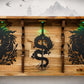 Walker Wood Gifts sword display 2 Tier Acacia Katana Sword Double Shelf Display Wall Rack Dragon Accents Japanese Dojo Gift