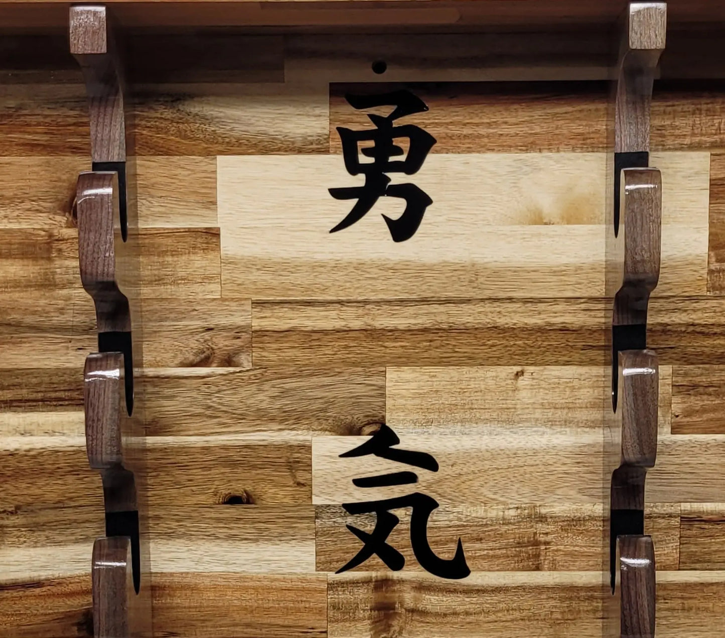 Walker Wood Gifts sword display 3-Tier Acacia Wall Display for Samurai Katana Deep Shelf Dojo Collectors Gift