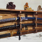 Walker Wood Gifts sword display 3-Tier Acacia Wall Display for Samurai Katana Deep Shelf Dojo Collectors Gift