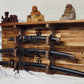 Walker Wood Gifts sword display 3-Tier Acacia Wall Display for Samurai Katana Deep Shelf Dojo Collectors Gift