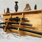 Walker Wood Gifts sword display Beautiful Golden 3-Tier Traditional Katana Sword Wall Display Shelf A Perfect Gift Ronin Samurai Collectors