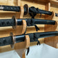 Walker Wood Gifts sword display Beautiful Golden 3-Tier Traditional Katana Sword Wall Display Shelf A Perfect Gift Ronin Samurai Collectors