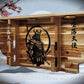 Walker Wood Gifts sword display Bushido Lighted 2-Tier Samurai Sword Display Katana Wall Shelf with LED Lights Warrior Armor Decor