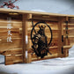 Walker Wood Gifts sword display Bushido Lighted 2-Tier Samurai Sword Display Katana Wall Shelf with LED Lights Warrior Armor Decor