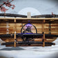Walker Wood Gifts sword display Bushido Lighted 2-Tier Samurai Sword Display Katana Wall Shelf with LED Lights Warrior Armor Decor