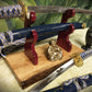 Walker Wood Gifts sword display Rustic Live Edge Sword and Sheath Oak Purple Heart Display Stand Samurai Military Collectors Gift
