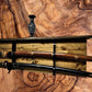 Walker Wood Gifts sword display SAMURAI WALL DISPLAY, 2 Tier Katana Bushido Display with Shelf, Dojo Gift