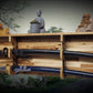 Walker Wood Gifts sword display Traditional 2 Tier Acacia Katana Wall Display Deep Shelf Dojo Collectors Gift