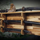 Walker Wood Gifts sword display Traditional 2 Tier Acacia Katana Wall Display Deep Shelf Dojo Collectors Gift