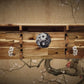 Walker Wood Gifts sword display Traditional 2-Tier Acacia Katana Wall Display Shelf with Yin Yang & White Dragons