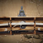 Walker Wood Gifts sword display Traditional 2-Tier Acacia Katana Wall Display Shelf with Yin Yang & White Dragons