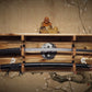 Walker Wood Gifts sword display Traditional 2-Tier Acacia Katana Wall Display Shelf with Yin Yang & White Dragons