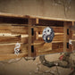 Walker Wood Gifts sword display Traditional 2-Tier Acacia Katana Wall Display Shelf with Yin Yang & White Dragons