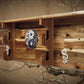 Walker Wood Gifts sword display Traditional 2-Tier Acacia Katana Wall Display Shelf with Yin Yang & White Dragons