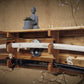 Walker Wood Gifts sword display Traditional 2-Tier Acacia Katana Wall Display Shelf with Yin Yang & White Dragons