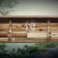 Walker Wood Gifts sword display Traditional Cabin Acacia Wall Shelf Samurai Wakizashi or Tanto Display Dojo Collectors Gift