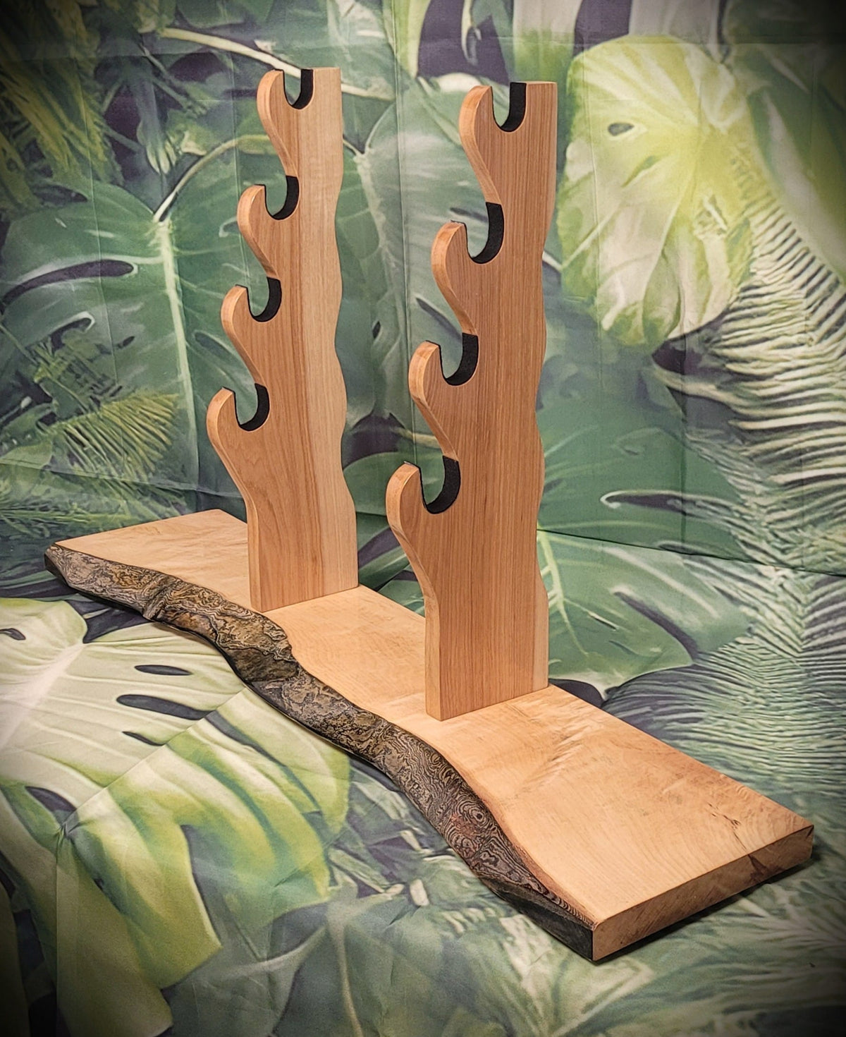 Walker Wood Gifts sword stands 4-Tier Samurai Sword Stand | Handcrafted Live Edge Professional Maple & Brazilian Cherry Display