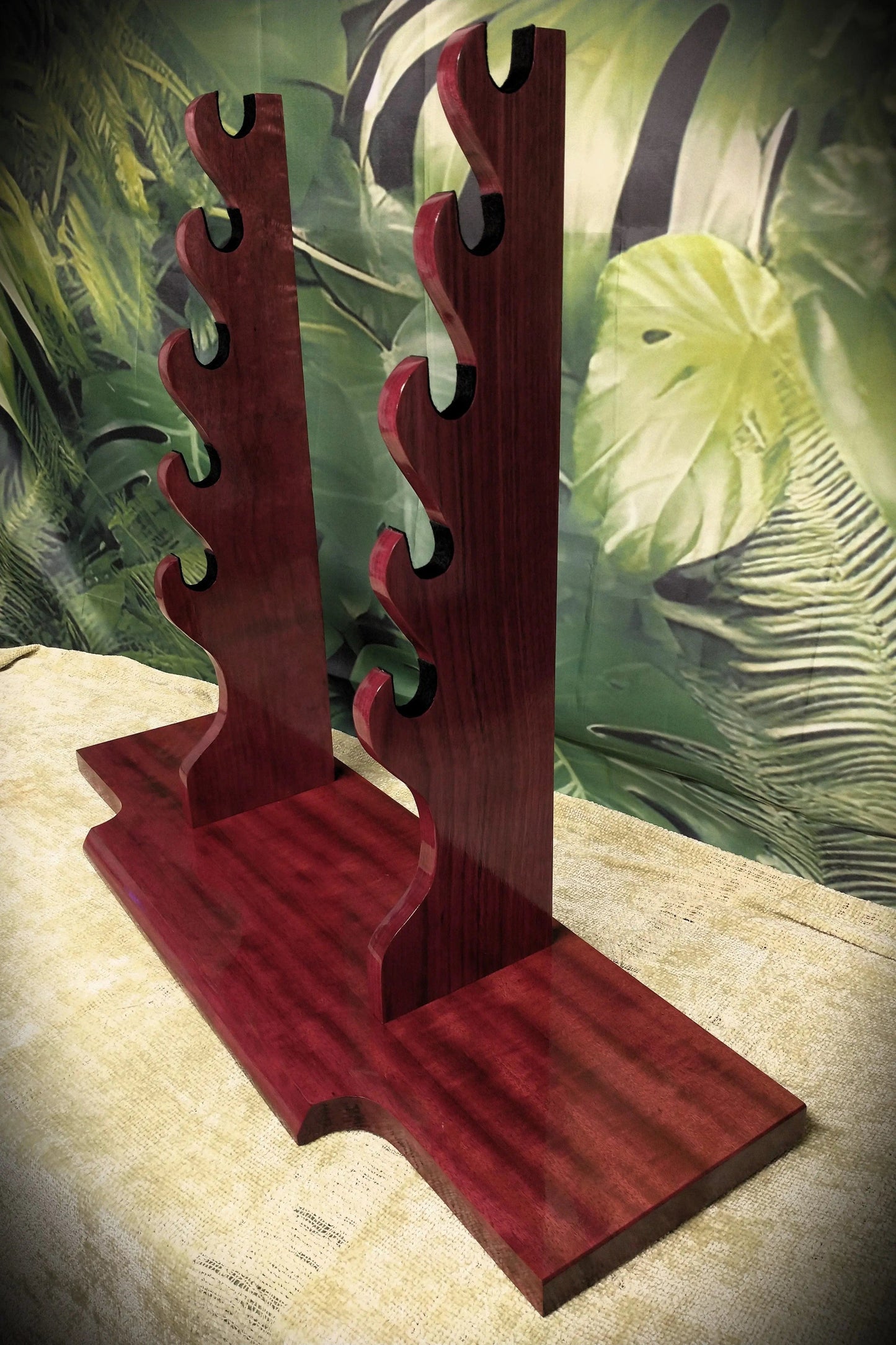 Walker Wood Gifts sword stands Beautiful 5 Tier Purple Heart Katana Wakizashi Sword Display Stand A Perfect Gift for Martial Arts Collectors Dojo Enthusiasts