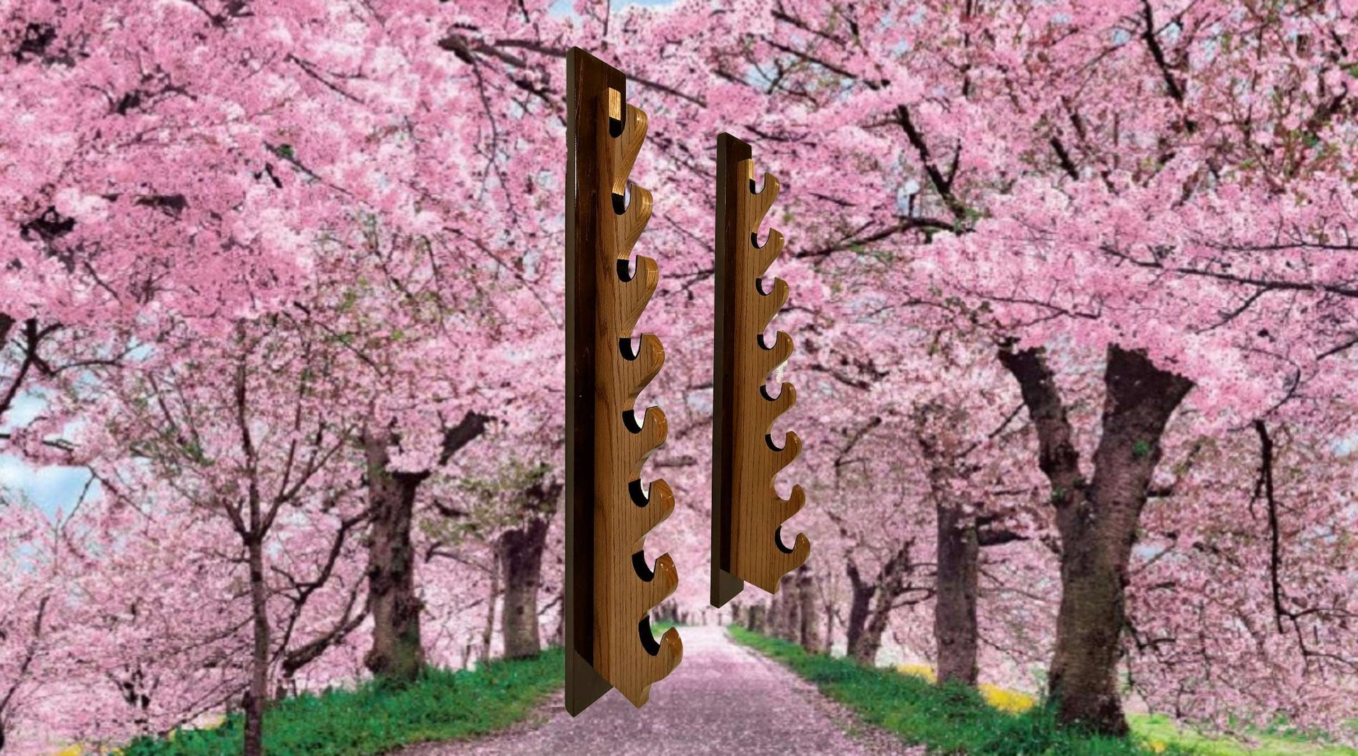 Walker Wood Gifts sword stands Copy of Large Professional 8-Tier Katana Sword Stand Exotic Quartersawn Purpleheart Collectors Gift
