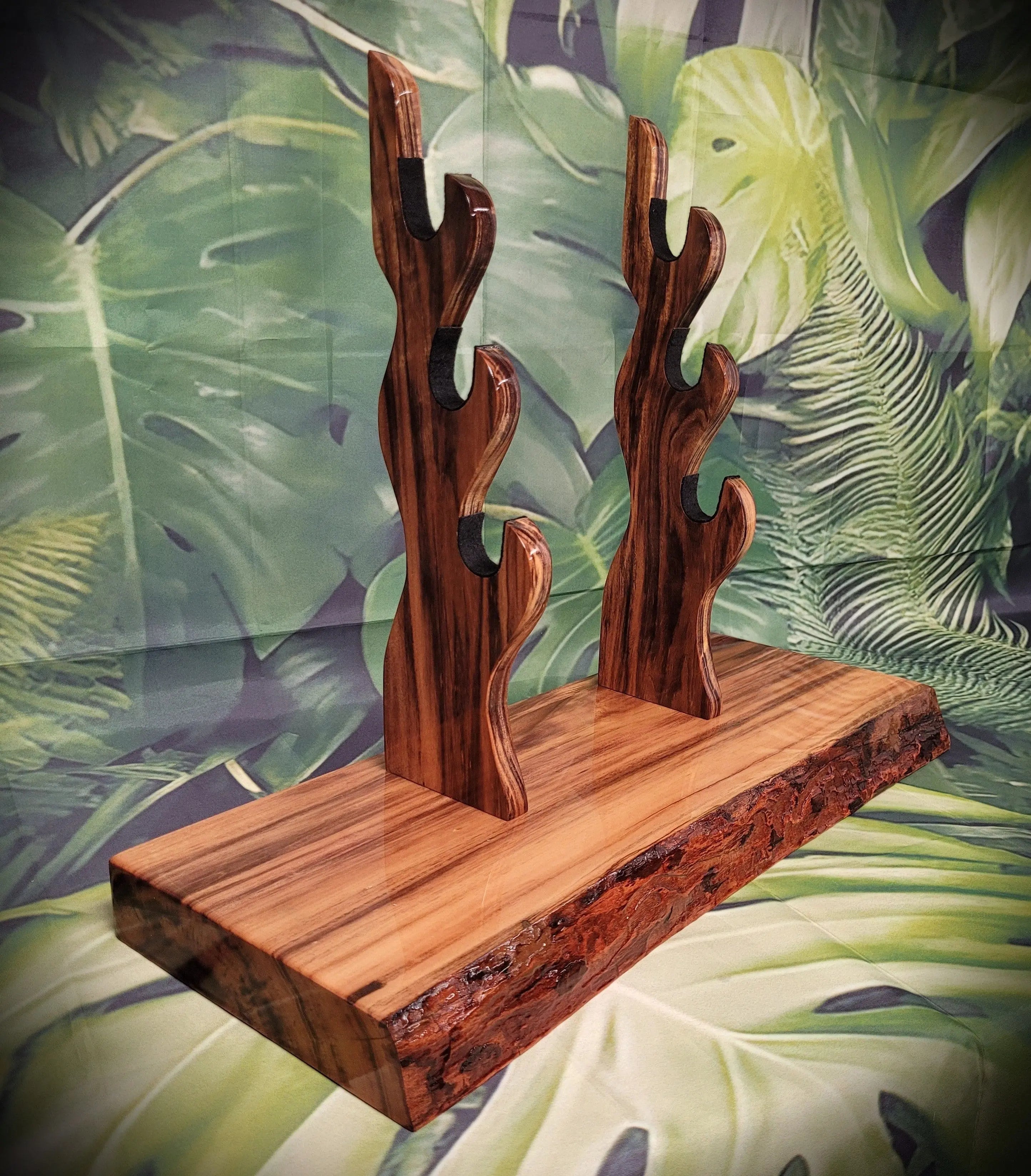 Exotic Live Edge 3-Tier Patagonia Rosewood Katana Sword Display Stand