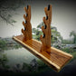 Walker Wood Gifts sword stands EXOTIC LIVE EDGE 4 Tier Canary Wood Samurai Sword Display Stand A Perfect Gift for Martial Arts Collectors Dojo Enthusiasts