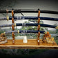 Walker Wood Gifts sword stands EXOTIC LIVE EDGE 4 Tier Canary Wood Samurai Sword Display Stand A Perfect Gift for Martial Arts Collectors Dojo Enthusiasts