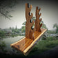 Walker Wood Gifts sword stands EXOTIC LIVE EDGE 4 Tier Canary Wood Samurai Sword Display Stand A Perfect Gift for Martial Arts Collectors Dojo Enthusiasts