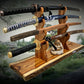 Walker Wood Gifts sword stands EXOTIC LIVE EDGE 4 Tier Canary Wood Samurai Sword Display Stand A Perfect Gift for Martial Arts Collectors Dojo Enthusiasts