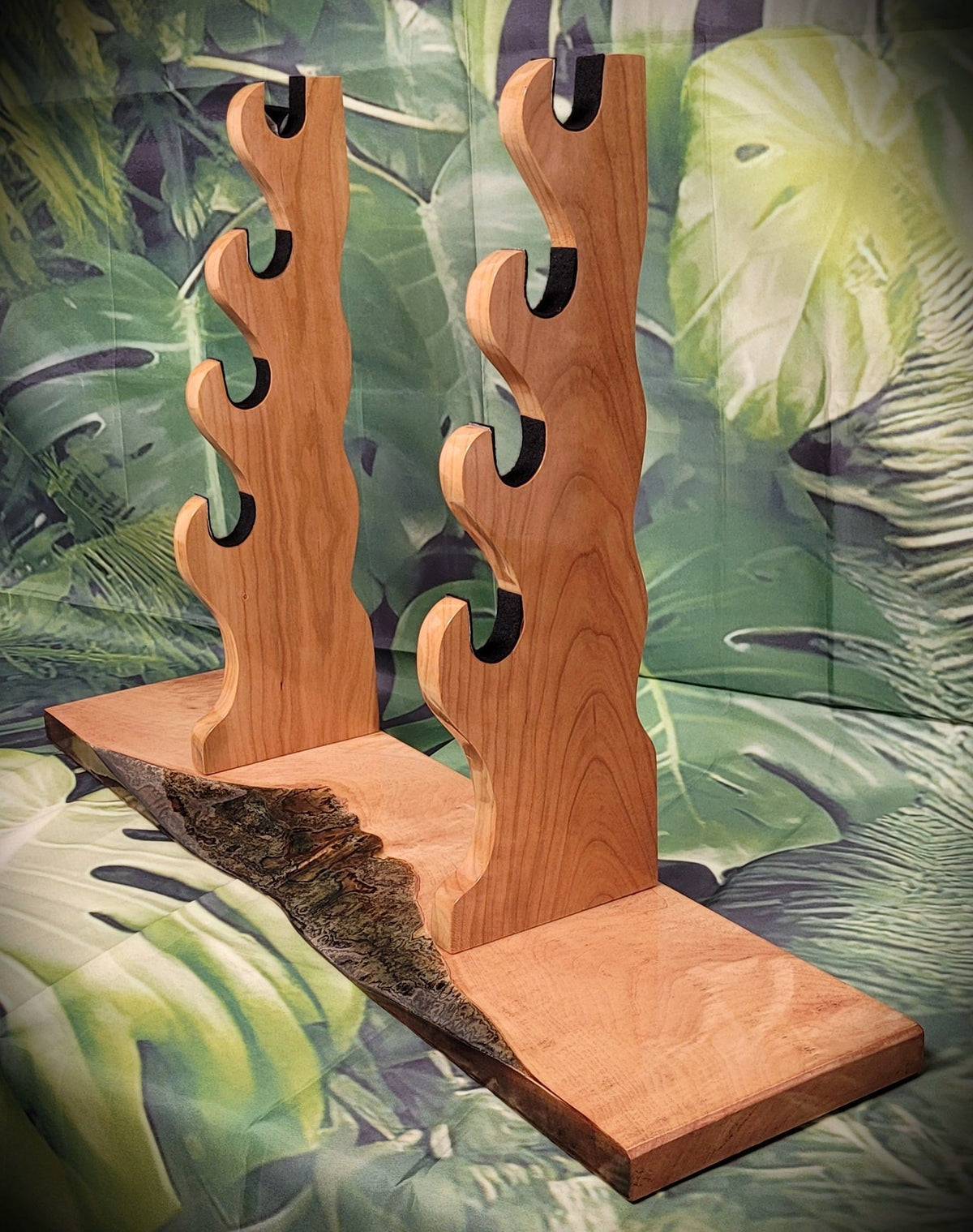 Walker Wood Gifts sword stands Handcrafted 4-Tier Samurai Sword Stand | Live Edge Maple & Brazilian Cherry