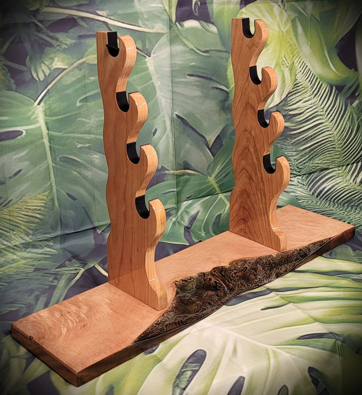Walker Wood Gifts sword stands Handcrafted 4-Tier Samurai Sword Stand | Live Edge Maple & Brazilian Cherry