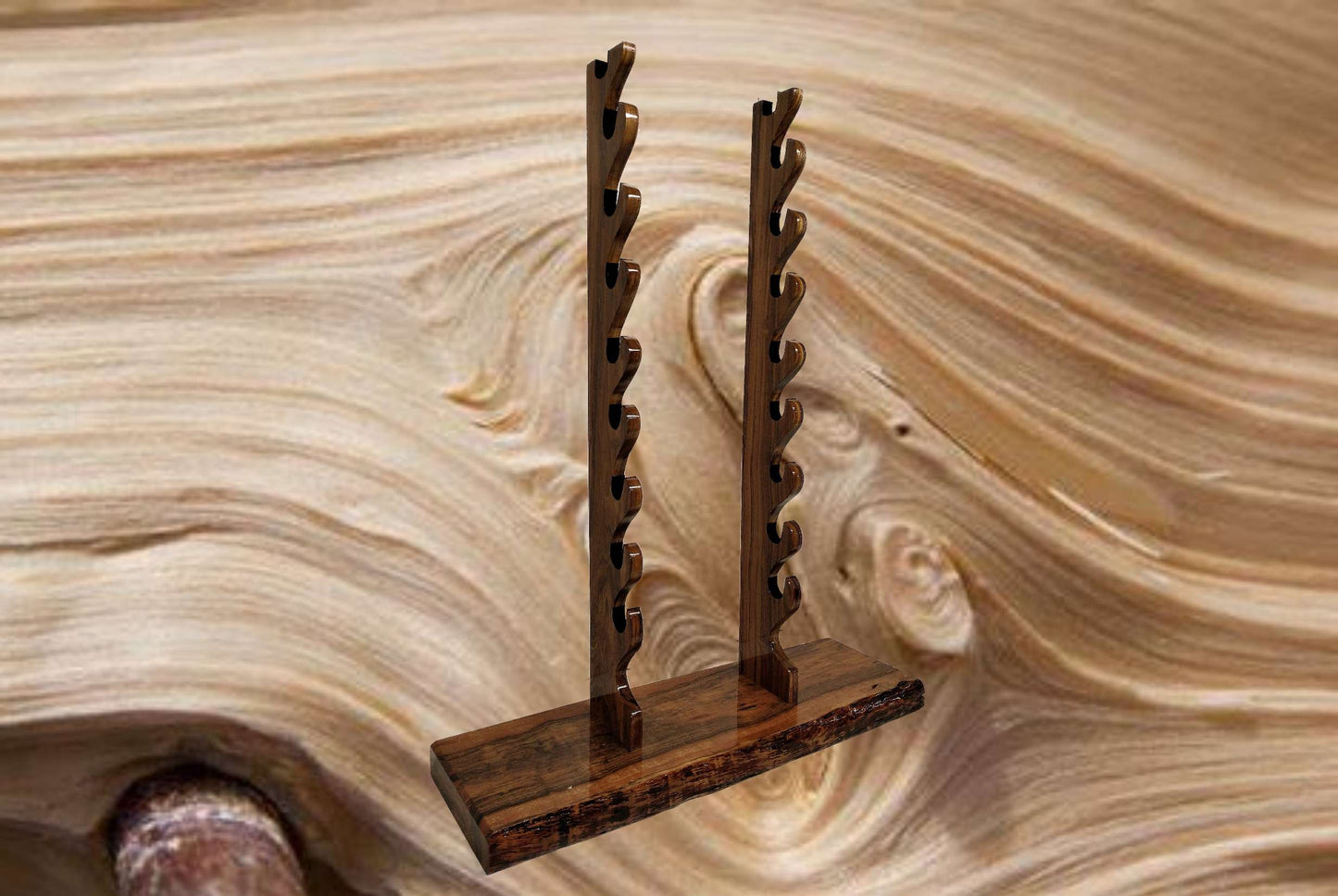 Walker Wood Gifts sword stands Large Professional 9-Tier Katana Sword Stand Exotic Rosewood Collectors Gift
