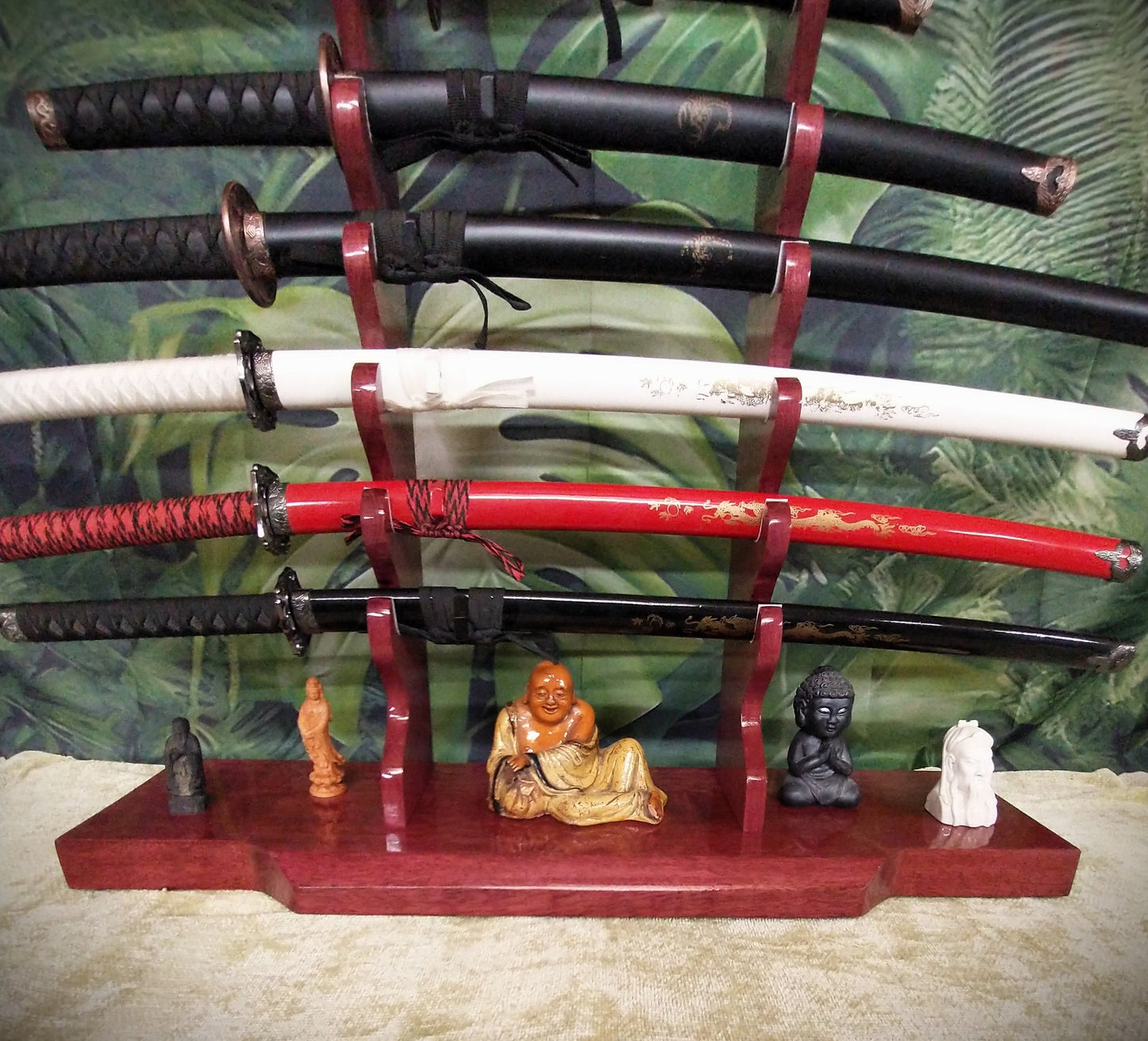 Walker Wood Gifts sword stands Professional 12 Tier Purple Heart Katana Wakizashi Sword Stand Display Dojo Martial Arts Collectors Gift