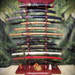 Walker Wood Gifts sword stands Professional 12 Tier Purple Heart Katana Wakizashi Sword Stand Display Dojo Martial Arts Collectors Gift