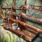 Rustic Live Edge 3 Tier Oak Zebra Wood Sword Display Stand Great Collectors Gift Walker Wood Gifts