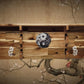 Walker Wood Gifts Traditional 2 Tier Katana Acacia Wall Shelf Display Yin Yang White Dragon Dojo Gift