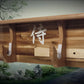 Walker Wood Gifts Traditional Cabin Acacia Wall Shelf Display Samurai Wakizashi or Tanto Dojo Collectors Gift