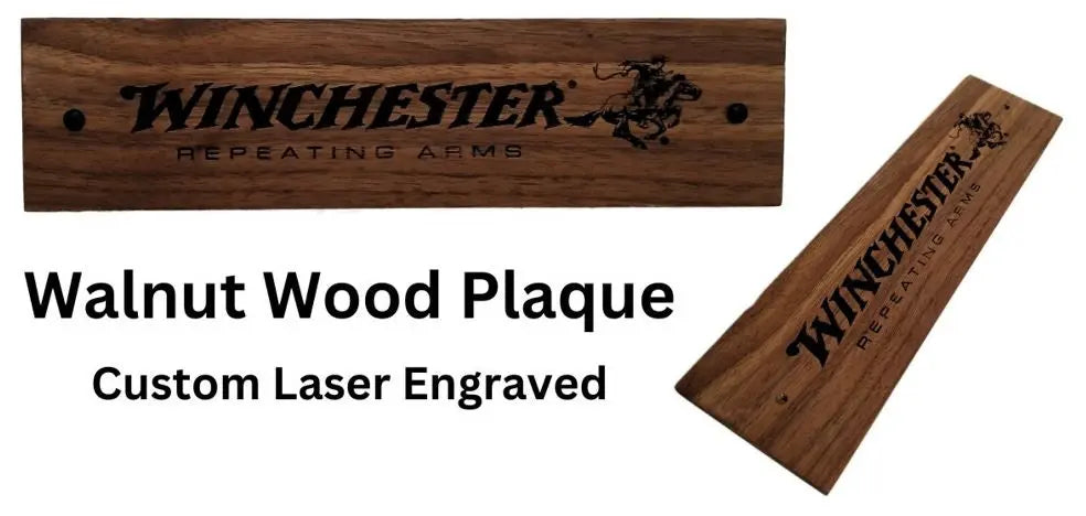 Walker Wood Gifts Winchester Gun Rifle Plaque Pyrography Wood Burned Rustic Walnut Cowboy Décor